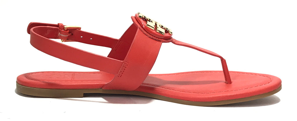 Tory Burch Coral Leather 'Selma' Sandals | Brand New | | Secret Stash