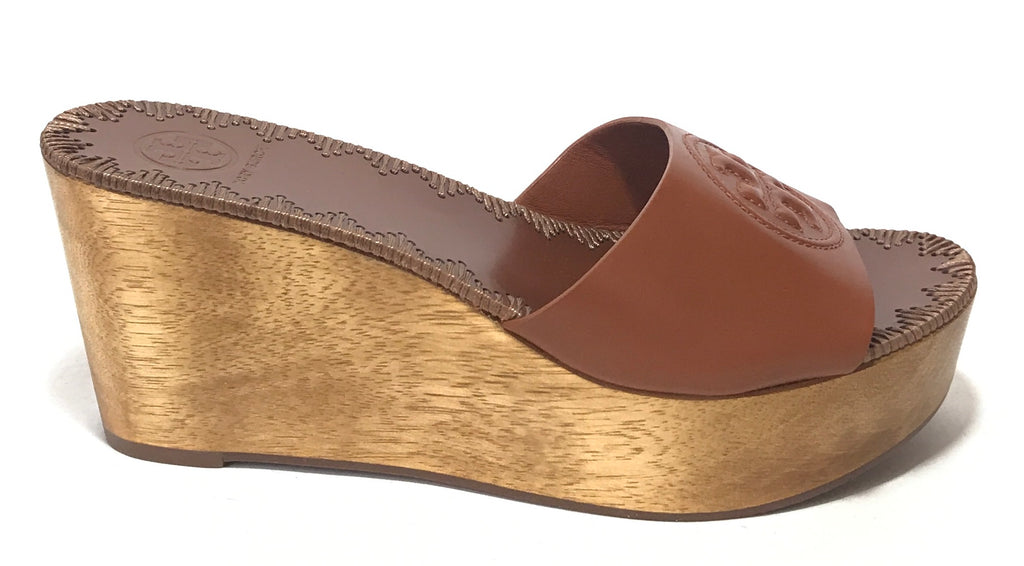 Tory Burch 'Patty' Tan Leather Platform Wedges | Brand New | | Secret Stash