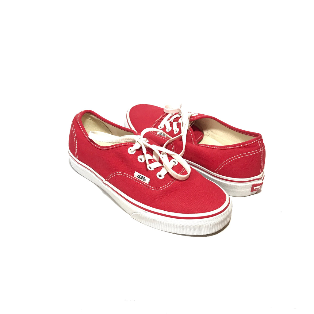 white vans red laces