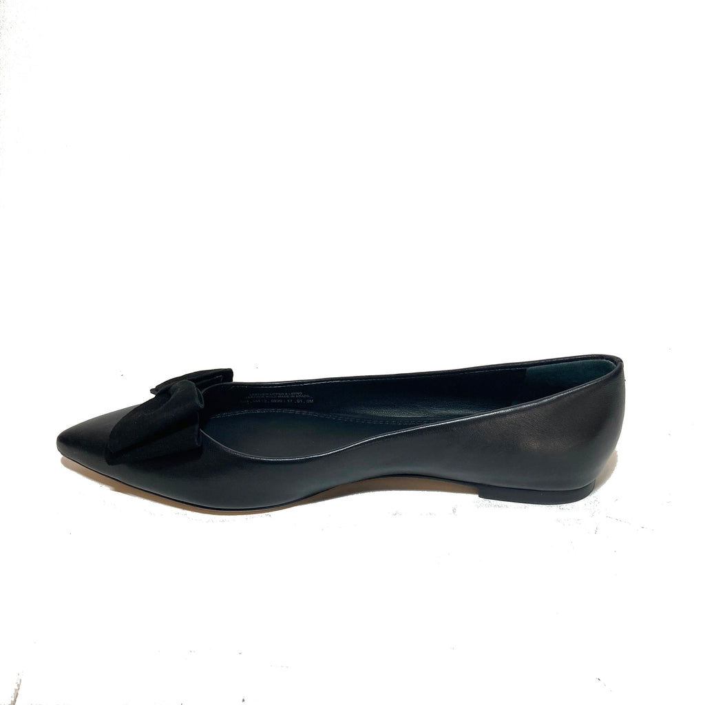 Tory Burch Black Leather 'Rosalind' Pointed Ballet Flats | Brand New ...