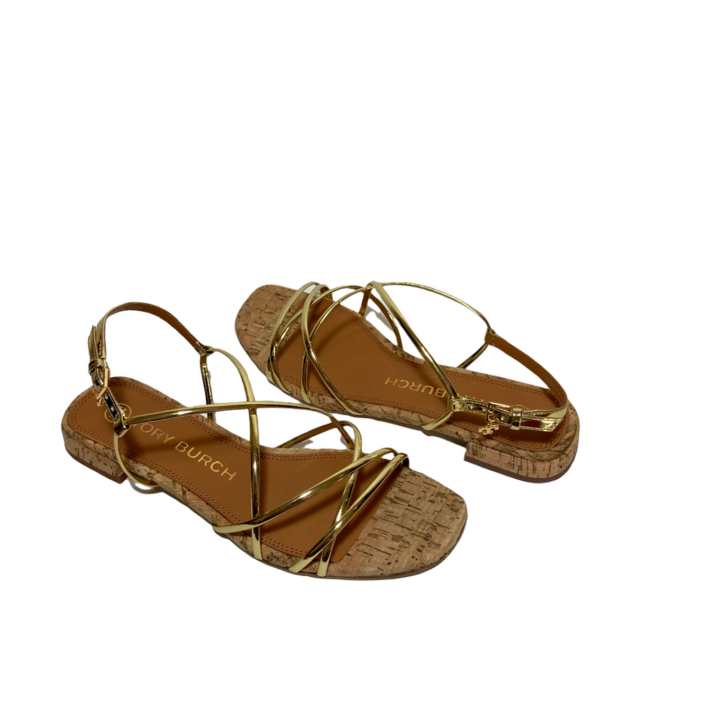 Tory Burch Gold 'Penelope' Cork Sandals | Brand New | | Secret Stash