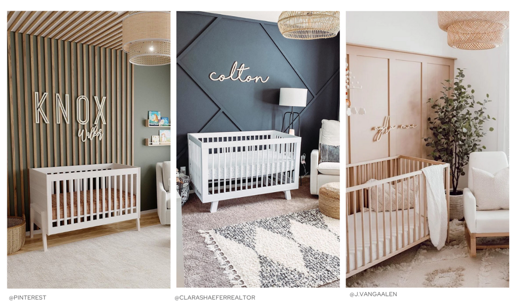 Wooden slats in a nursery bedroom