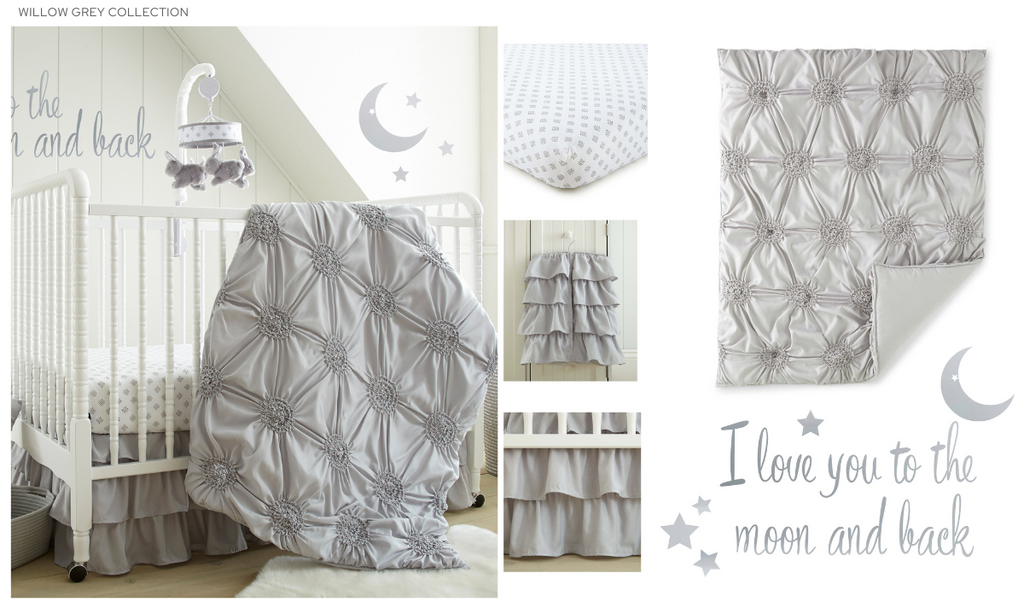 Willow Grey Crib Bedding Collection by Levtex Baby