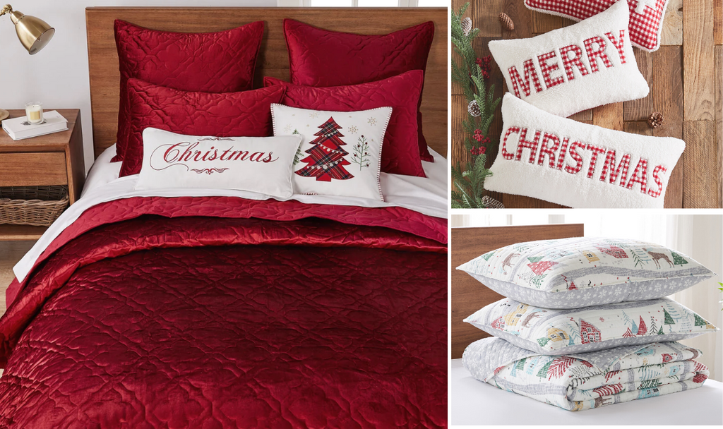 Luxury Christmas Bedding: Upgrade your bedroom décor with the Red Velvet Quilt Set by Levtex Home