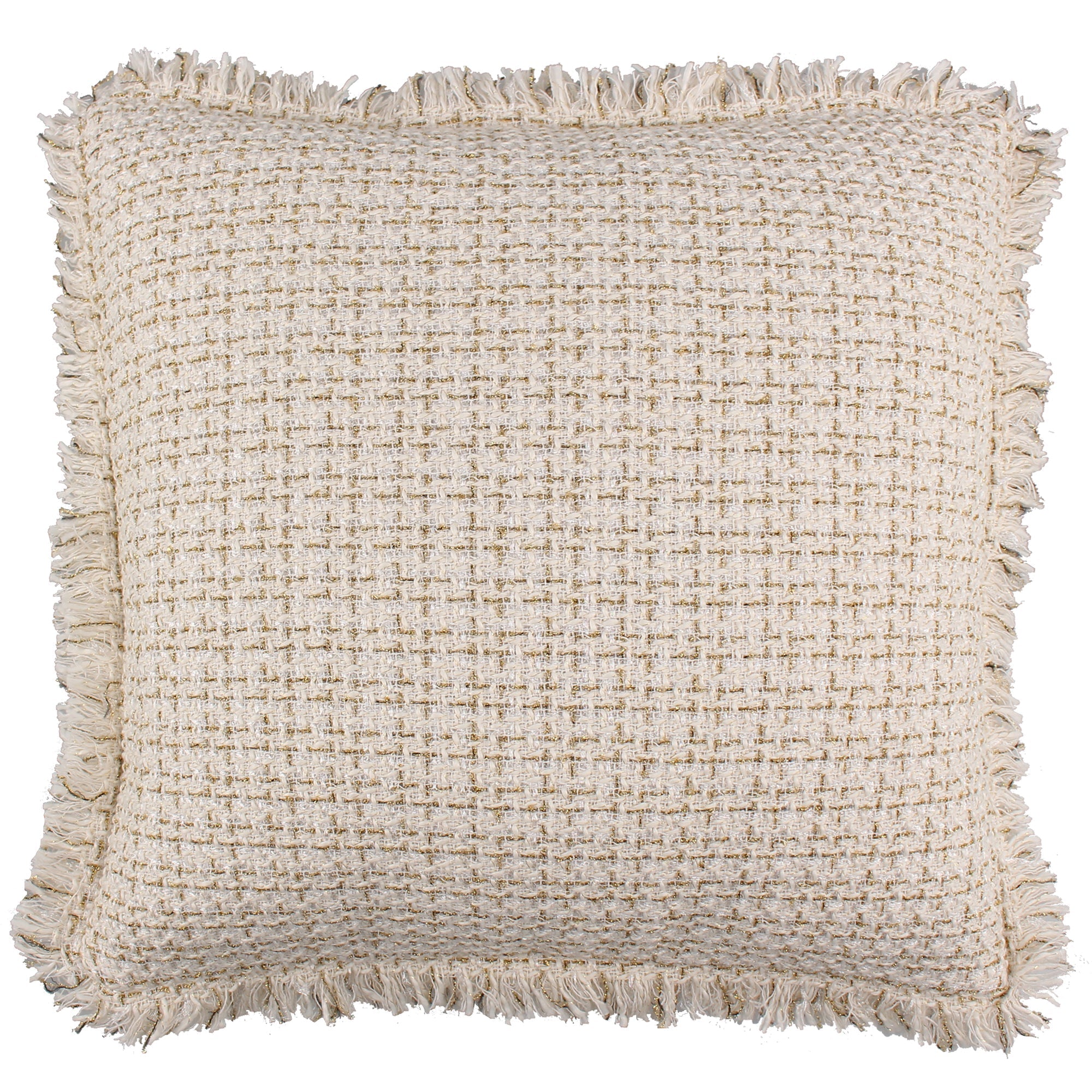 Pillow Covers 18X18 Set of 2 Beige Throw Pillow Covers with Fringe