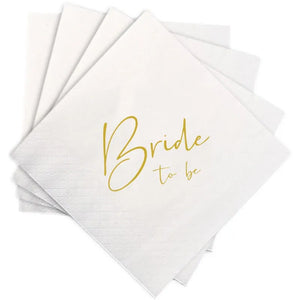 Gold Elegance Bride To Be Paper Napkins (20pcs) - Everything4Brides