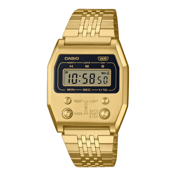 Casio - A500WGA-1D - Vintage - Reloj Unisex - Cuarzo Digital - Esfera LCD -  Correa de acero bañado en oro, LCD/Oro, Pulsera, Lcd/Oro, Pulsera