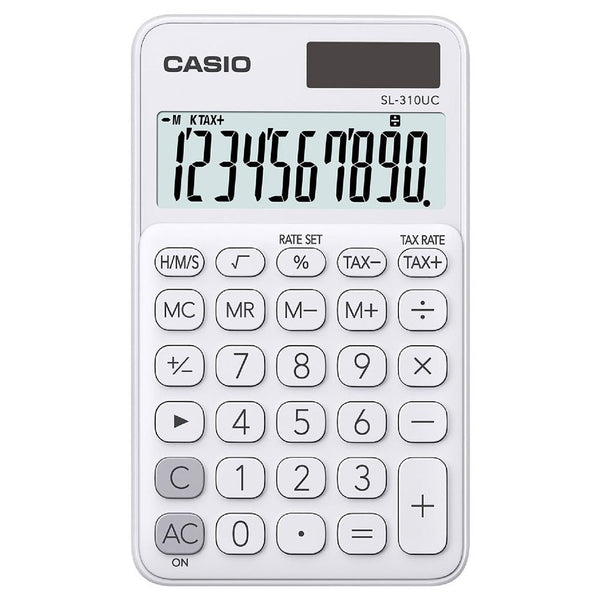 HYPERBURO  CALCULATRICE CASIO BUREAU MS-20UC-RD GRAND ÉCRAN 12 CHIFFRES  CALCUL TAXES CORRECTION RAPIDE MÉMOIRE INDÉPENDANTE ROUGE