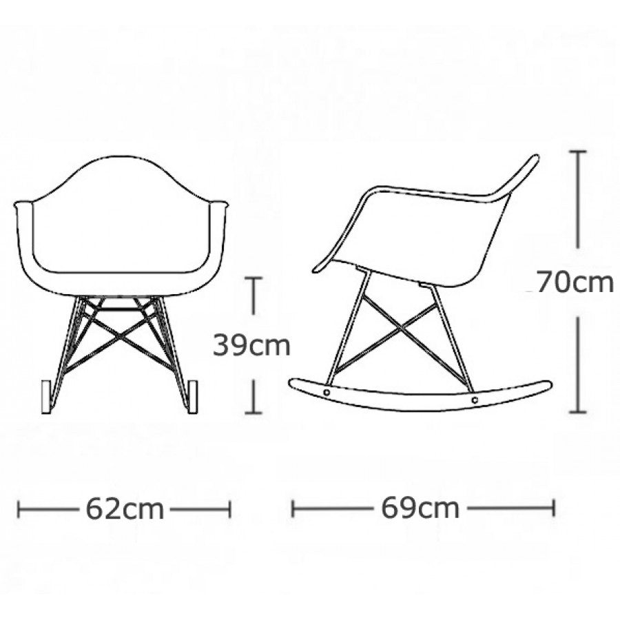 eames rocking chair dimensions