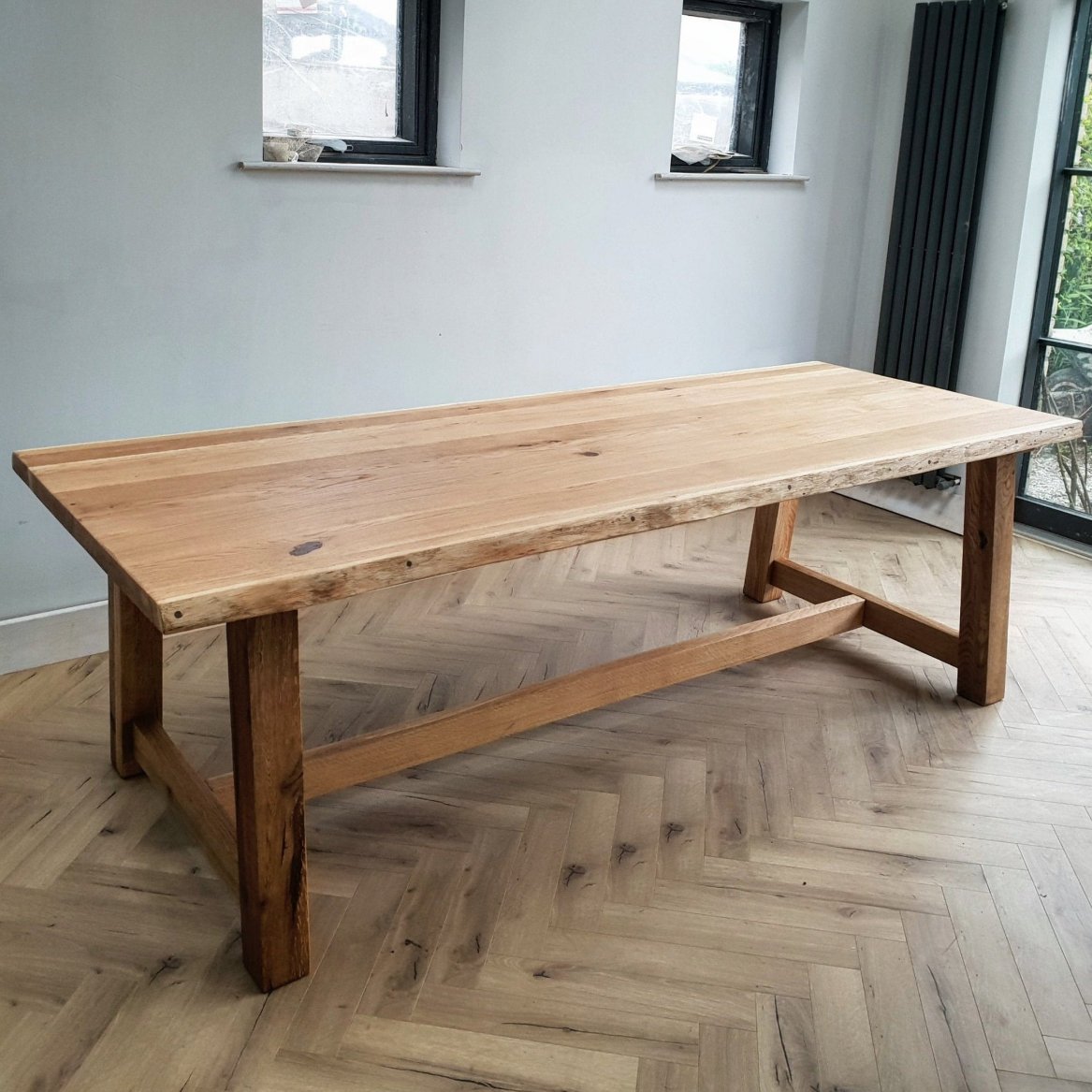 Farmhouse Solid Oak Dining Table By Strachel Af Salternative Furniture