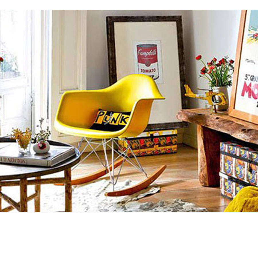 Charles Ray Eames Style RAR Rocking Chair - Yellow – S.ALTERNATIVE