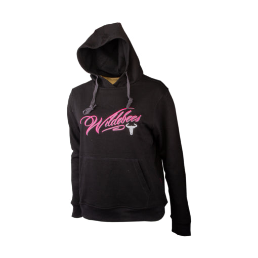 Wildebees Ladies Embroidered Fleece Hoodie Black