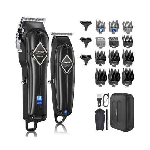 Glaker Professional Hair Clipper Kit Wireless - Black - K11S+I3F - Zrafh.com - Your Destination for Baby & Mother Needs in Saudi Arabia