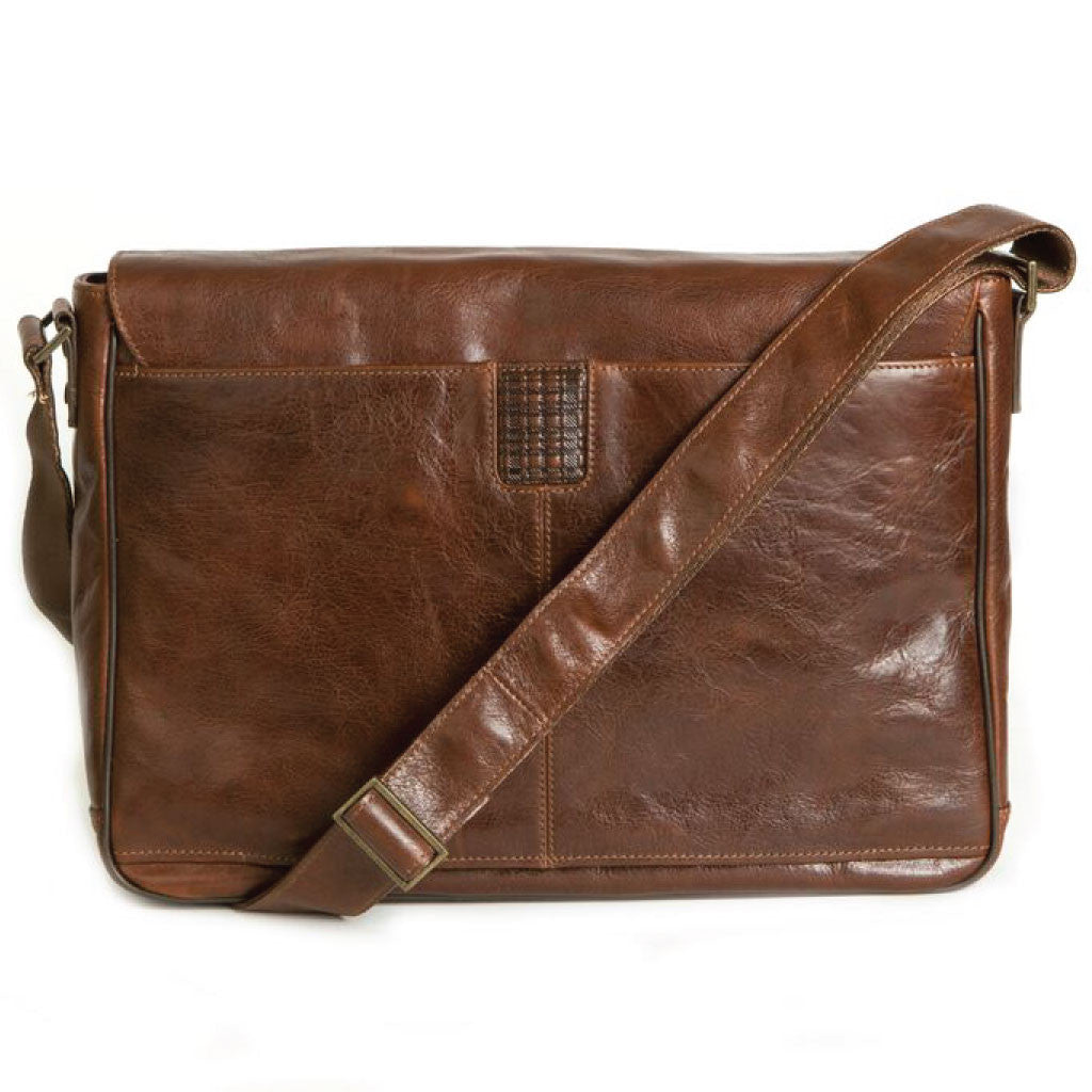 Boconi Becker Whiskey Brown Leather 1-Buckle RFID Messenger Bag – Oak Roads