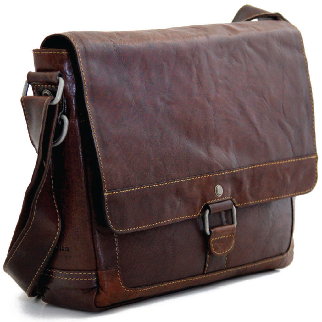 slim leather messenger bag