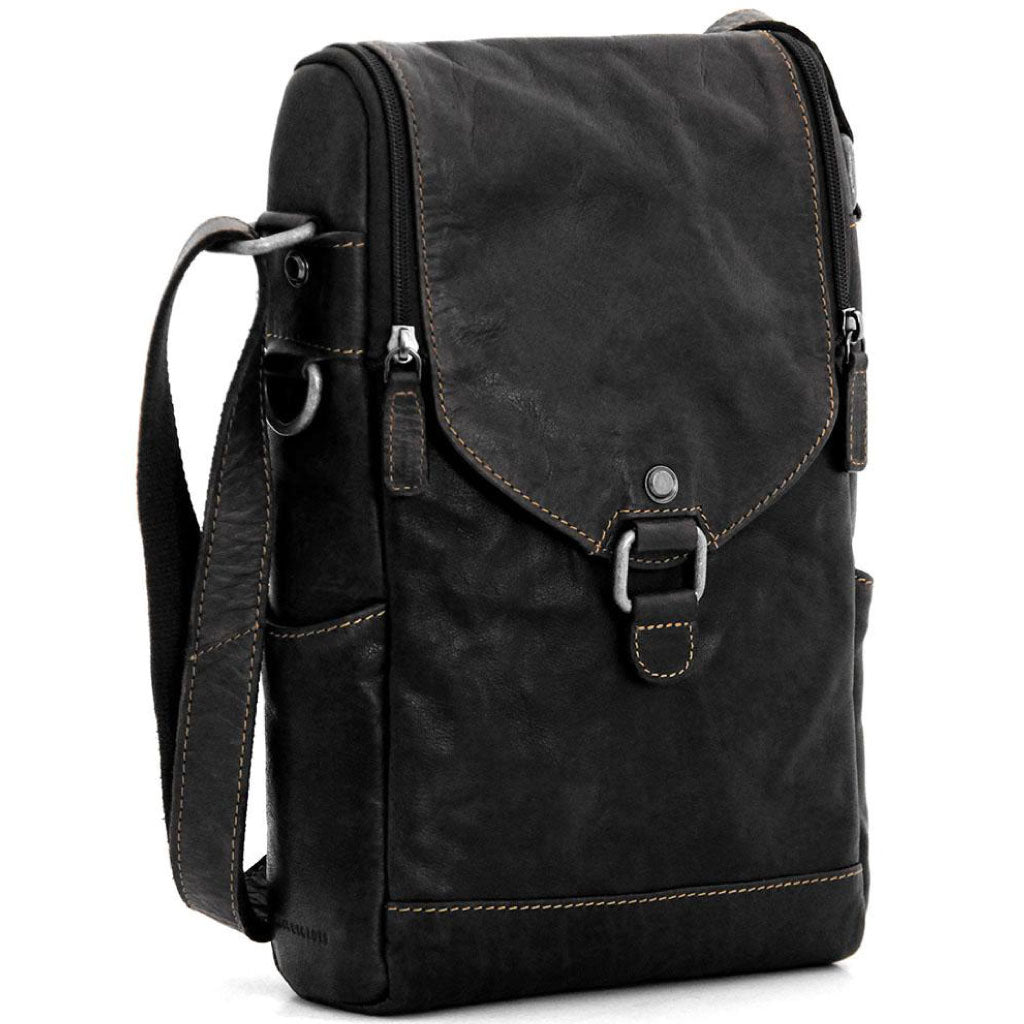 north south leather messenger bag