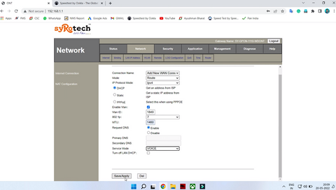 bsnl ftth voip configuration syrotech