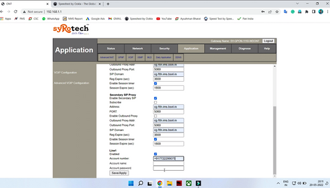 voip configuration