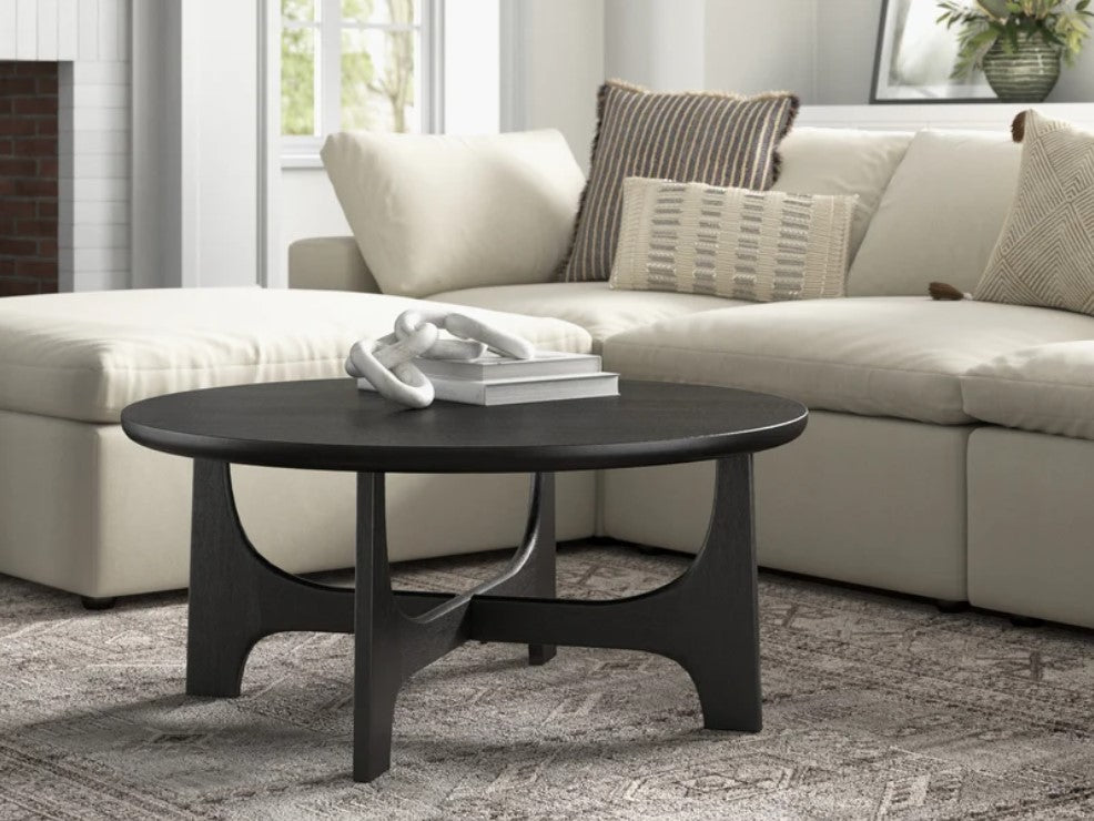 Joss and Main Sofie Round Coffee Table with Sculptural X-shaped base 40 inches