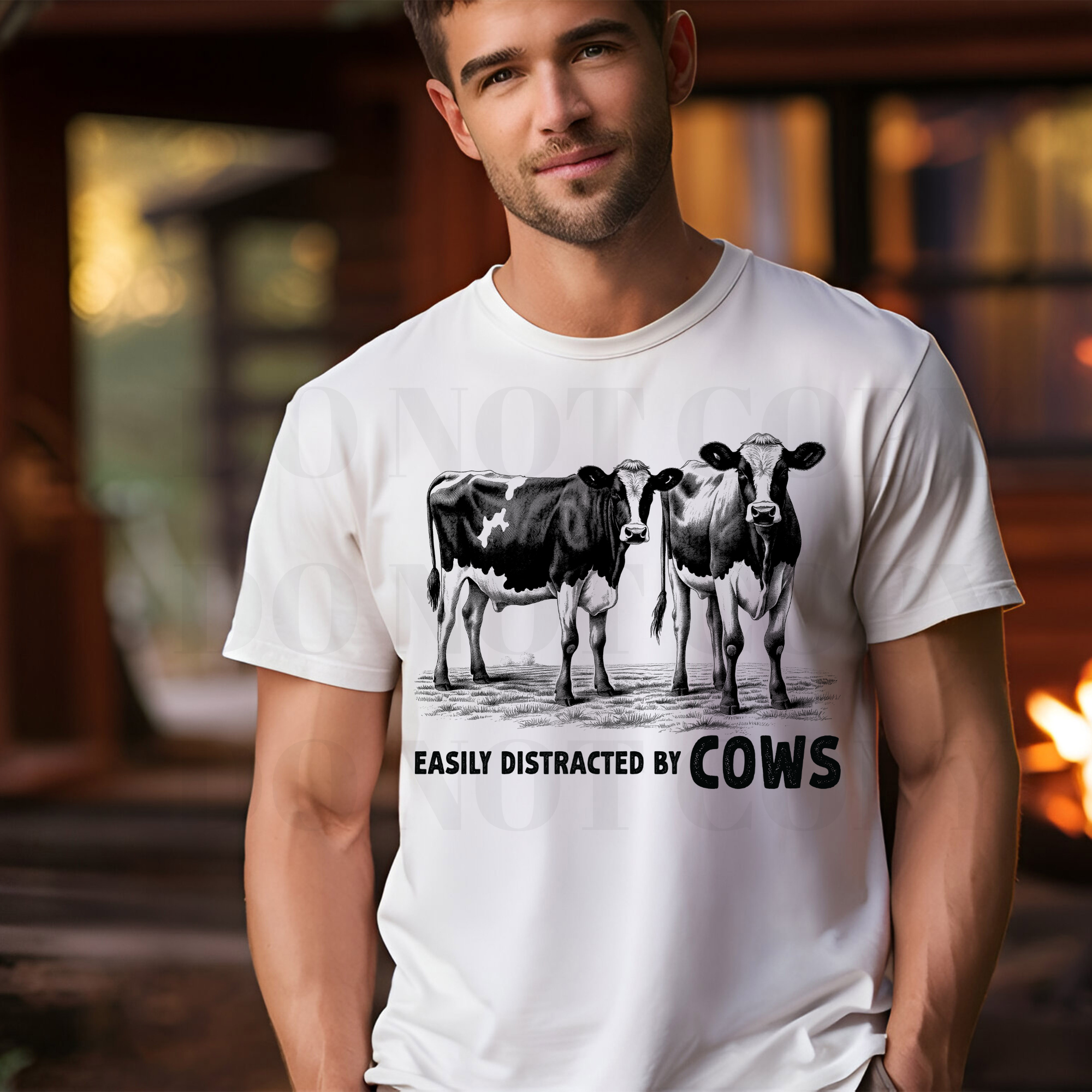 Easily Distracted by Cows DTF Transfer