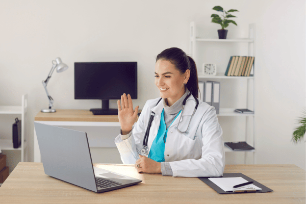 doctor providing online consultation