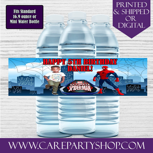 Spiderman Water Bottle Labels 