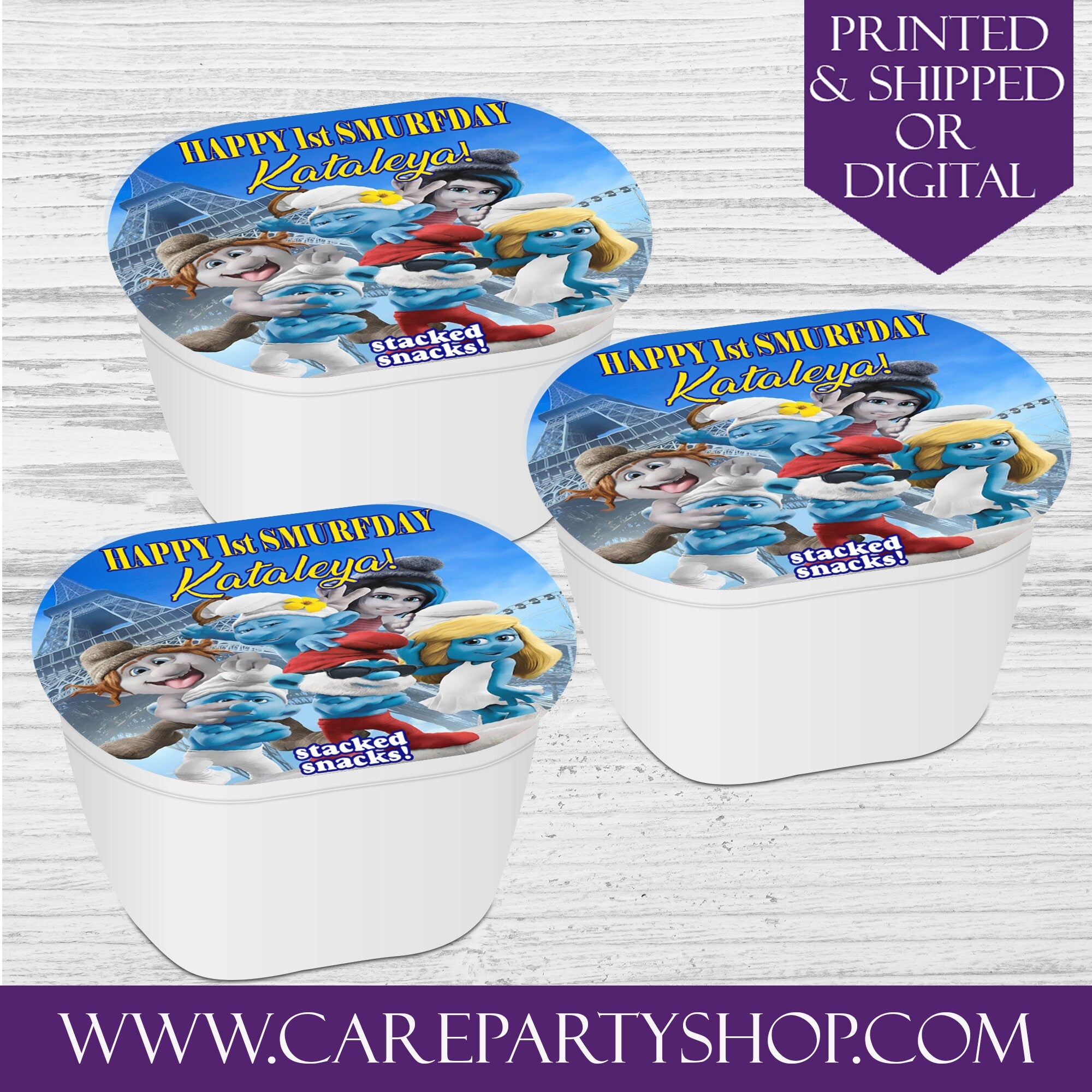 Smurfs Favors-Potato Chips-Snack Stack-Smurfs-Treats-Stacked Snacks-Classroom Party-Digital-Smurfs 2-Chip Bag