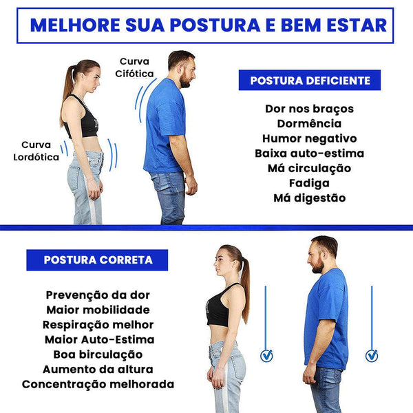 Corretor de Postura Ajustável Unissex Para Coluna e Cervical é a solução perfeita para quem sofre de dor nas costas ou má postura.  Ele é ajustável e confortável, e pode ser usado por homens e mulheres.  Melhore sua postura, Correção da Corcunda, Suporte para as Costas.  Adquira já e sinta a diferença!