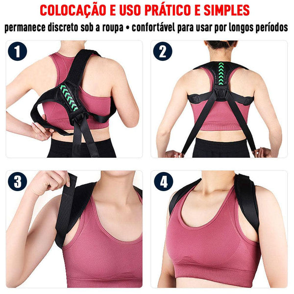 Tratamento da dor nas costas: Corretor postural ajustável para coluna e cervical, suporte para as costas unissex. Alivia a dor nas costas e melhora a postura, melhorando a saúde e a qualidade de vida.