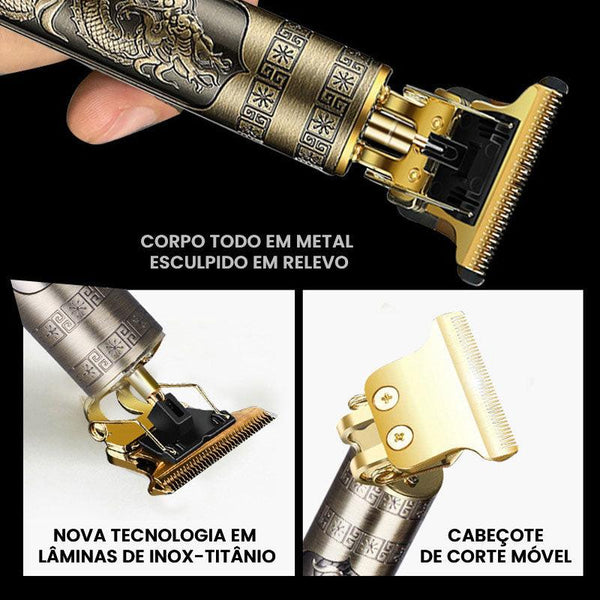 A máquina de cortar cabelo e barbeador profissional vintage é a solução perfeita para quem busca estilo e praticidade em casa.  Com tecnologia de lâminas exclusivas, oferece cortes precisos e acabamentos impecáveis.  Ideal para todos os tipos de cabelo e barba, é o dispositivo perfeito para ter o visual perfeito sem sair de casa.