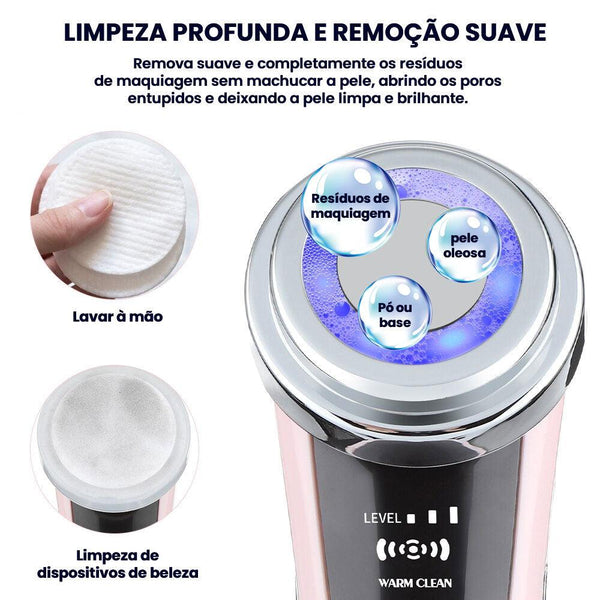 Conquiste uma pele radiante e jovem com o Novo Massageador Facial Multifuncional 4 em 1 Elétrico Usb Portátil.  Limpeza profunda, rejuvenescimento, esfoliação, proteção, elevação e firmeza do rosto, tudo em um só produto.  Compre agora e tenha uma pele impecável!