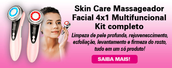 Skin Care Massageador Facial 4x1 Multifuncional Kit completo