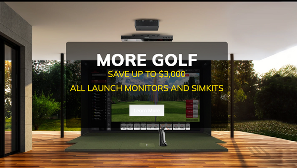 Image of Uneekor Golf Simulator and Text "Save Up To $3,000