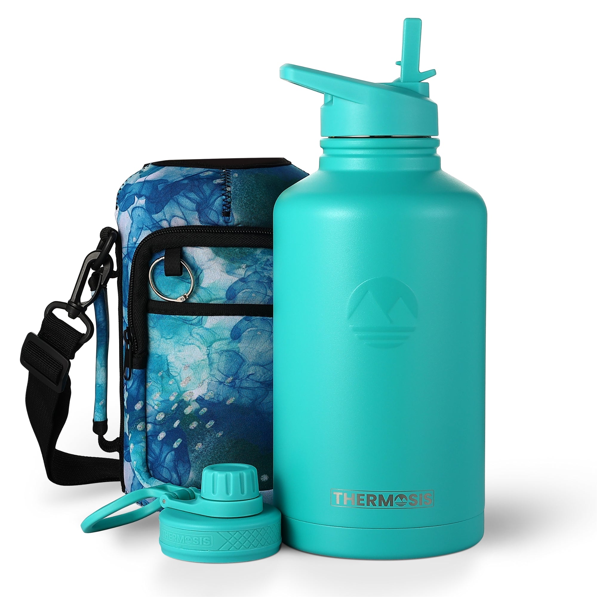 Homgreen Insulated Water Bottle with Straw, Stainless Steel