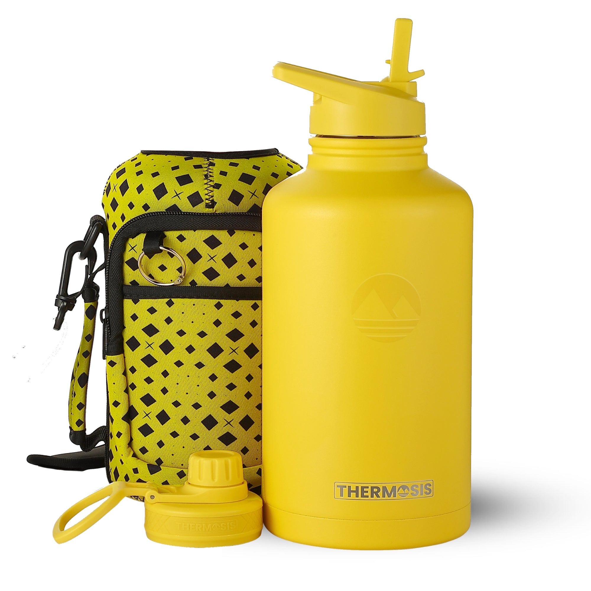  64 Oz Insulated Water Bottle with Sleeve - Military