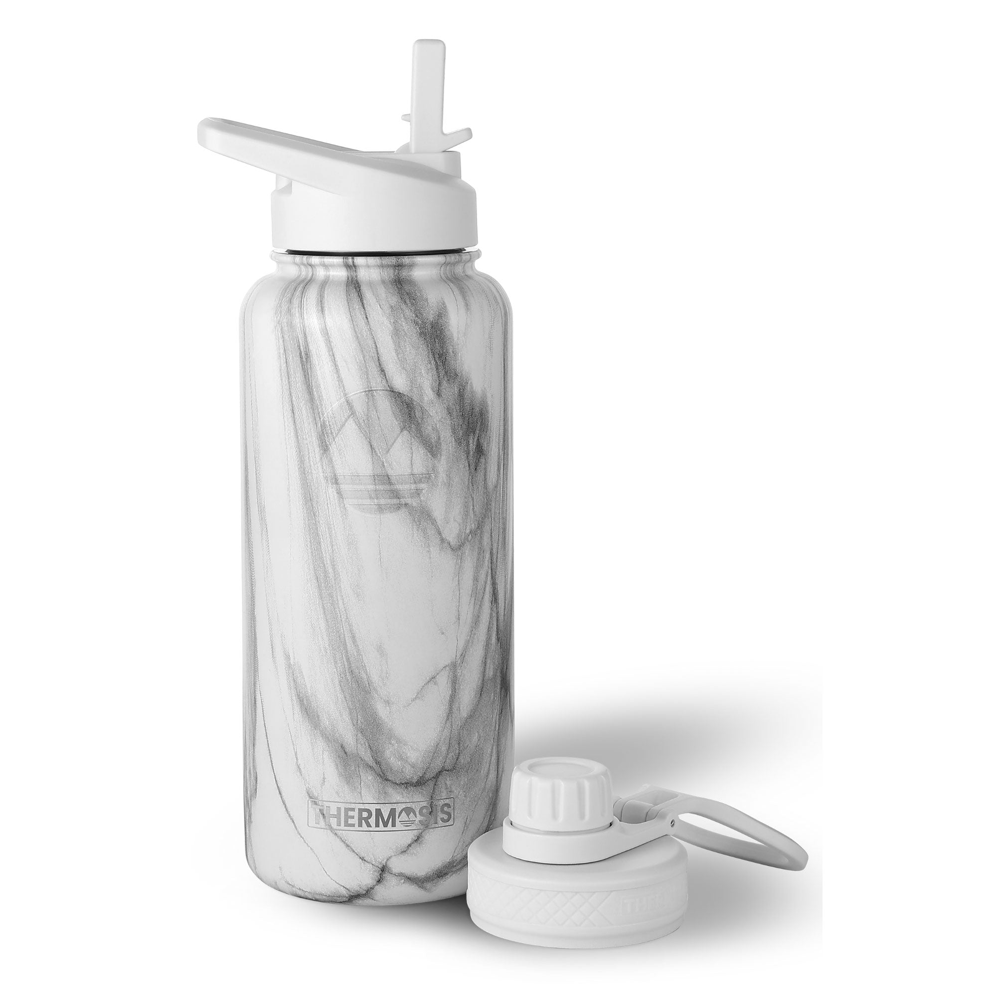 Insulated 23oz Water Bottle - White Marble