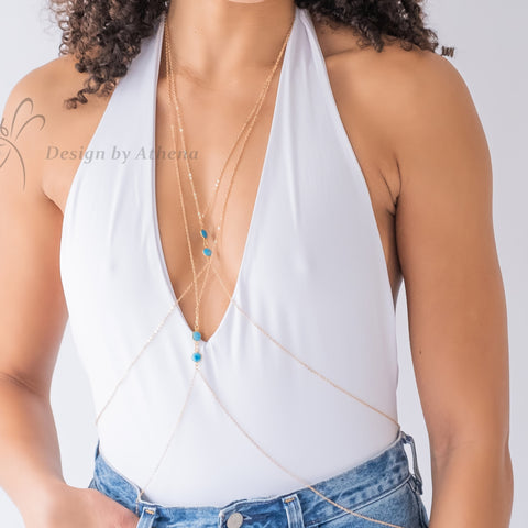 Stainless Steel or Gold Filled Double Layer Chain Bra Body Chain