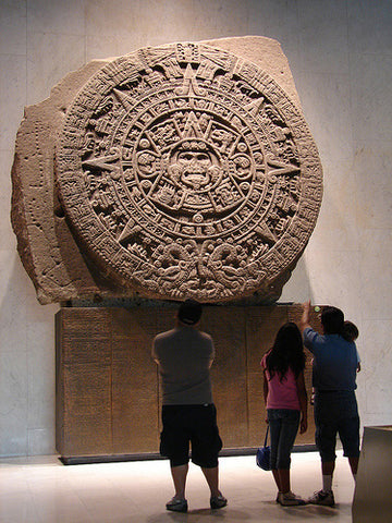 Aztec sun stone calendar in new mexico