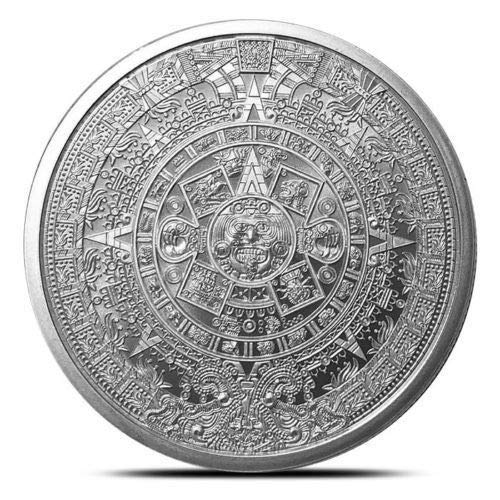 Pure Silver .999 Bullion - Mexico Aztec Calendar Mayan- 1/4 oz