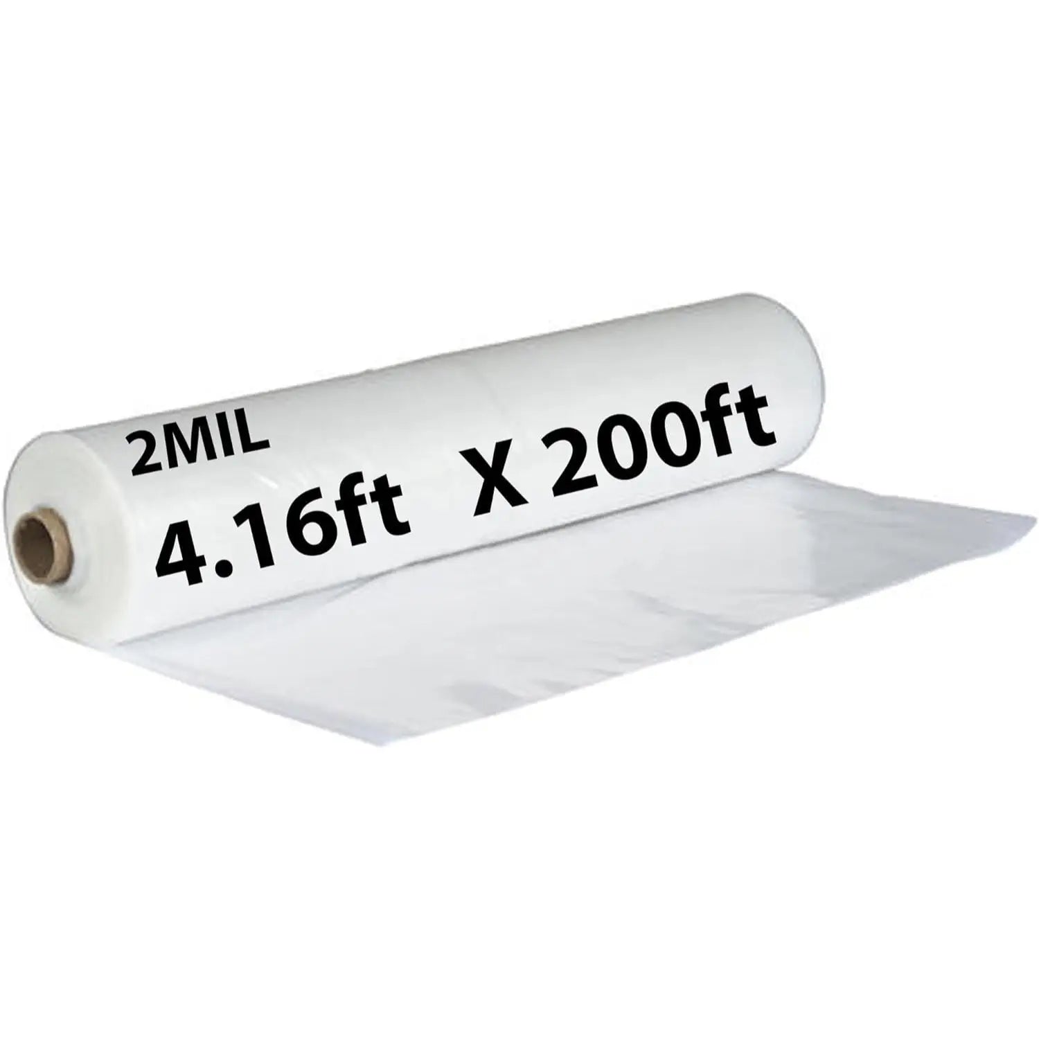 4.16ftX200ft Clear Plastic Sheeting 2 Mil Low Density LDPE 1 Roll
