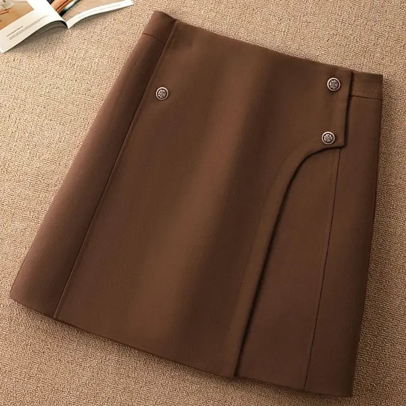 High-Waisted Slimming A-Line Mini Dress for Trendy Autumn/Winter