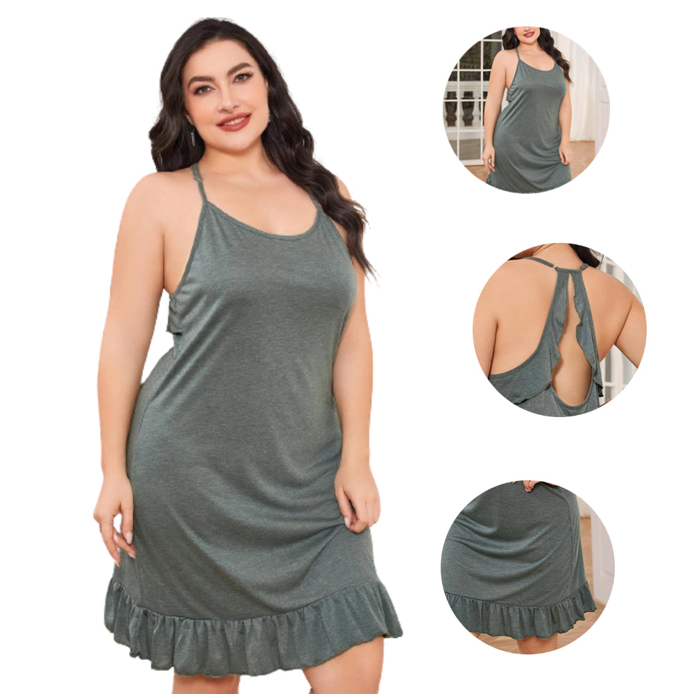 Women Plus Size Backless Soft And Comfortable Babydoll