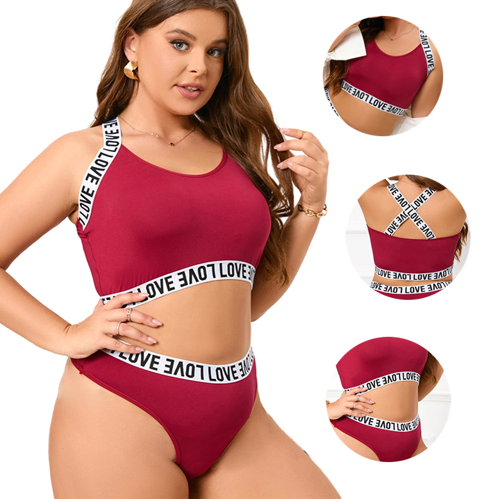 Women Plus Size Milk Silk Sports Bra Set