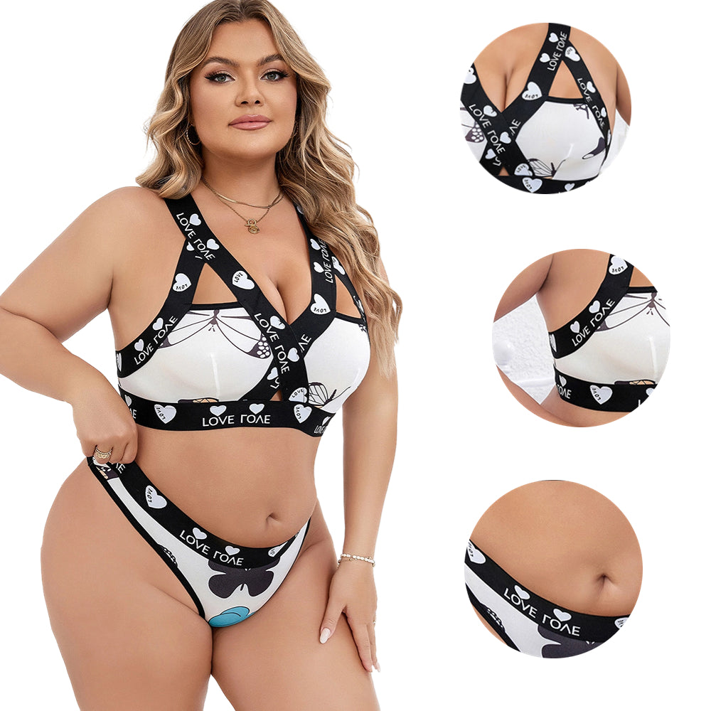 Women Plus Size Milk Silk Sports Bra Set