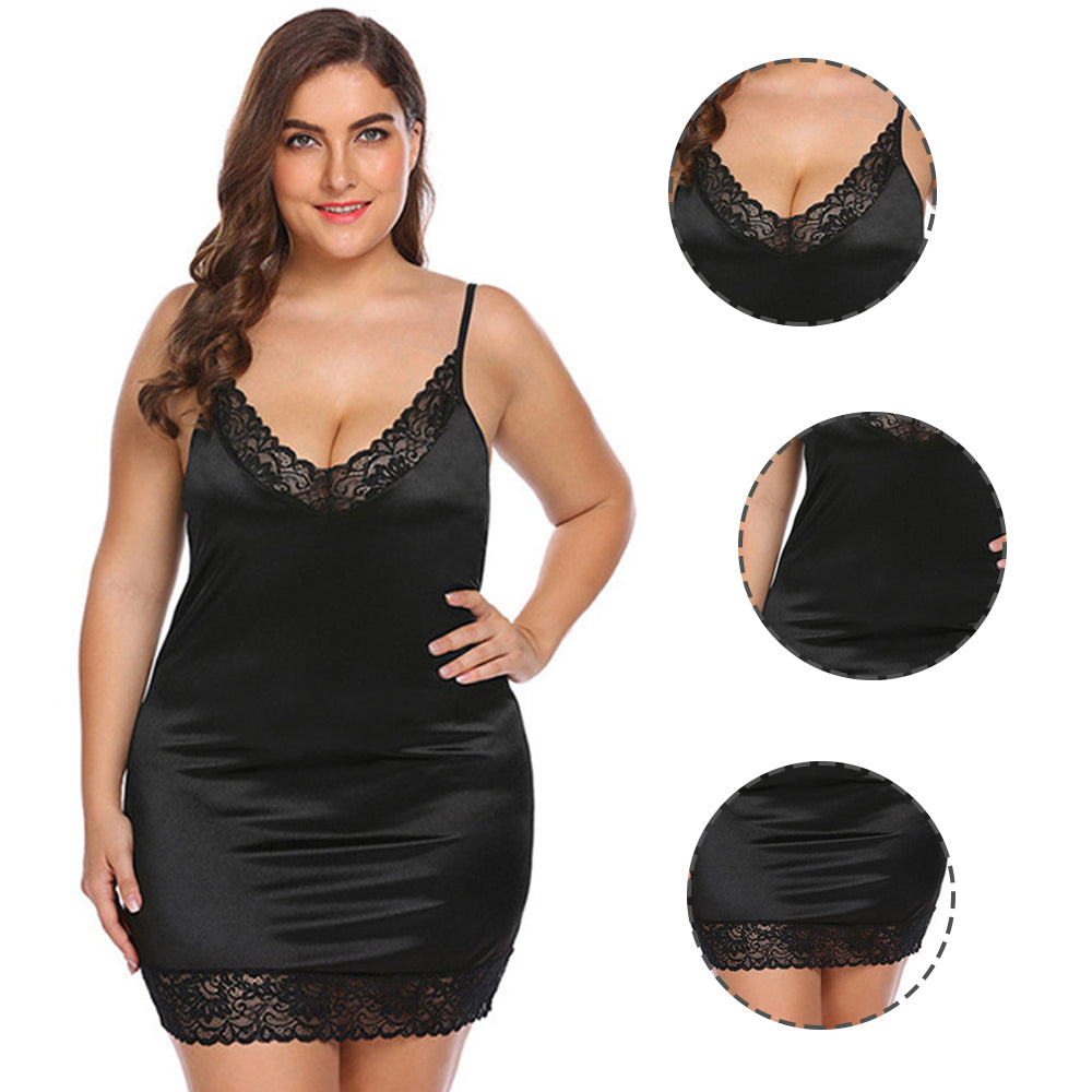 Women Plus Size Strappy Lace Babydoll