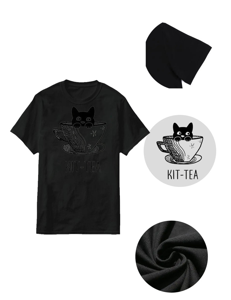 Women Plus Size Kit-Tea Funny Cat Lover T-Shirt