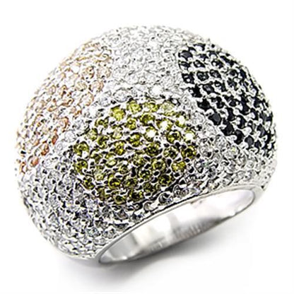 7X252 - High-Polished 925 Sterling Silver Ring with AAA Grade CZ  in J