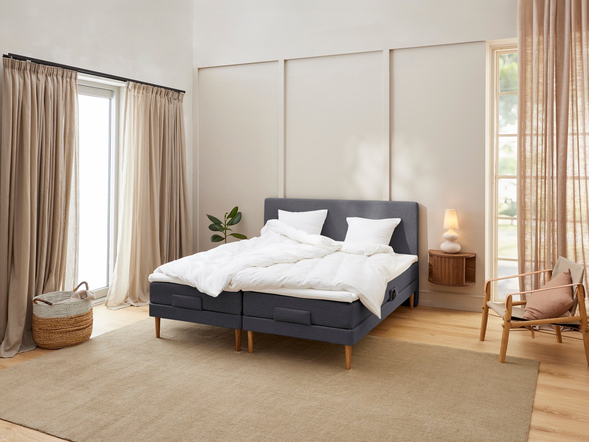 Nordkap Linen Elevation (Antracit) – 180×210 cm.