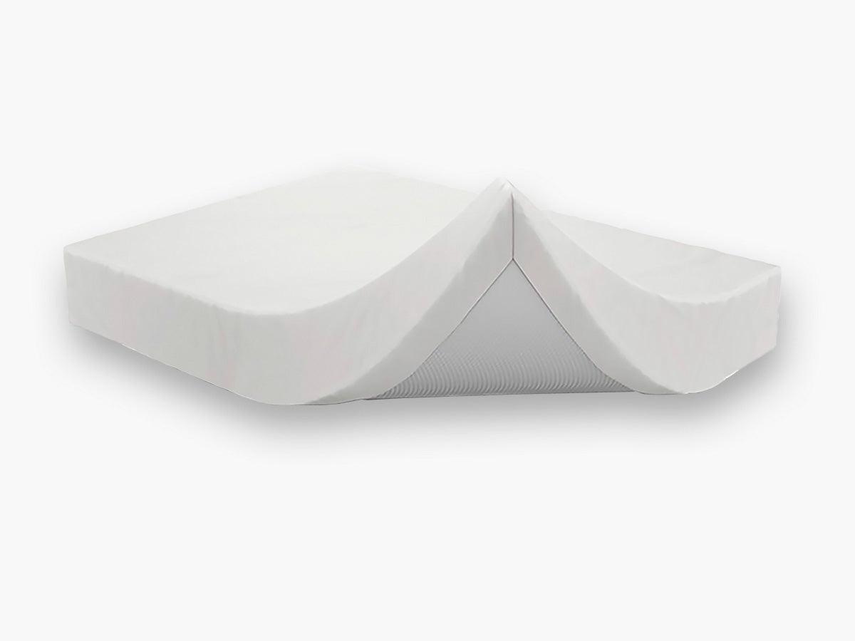 Top Linen Satin Faconlagen – Hvid – 105×210 cm.