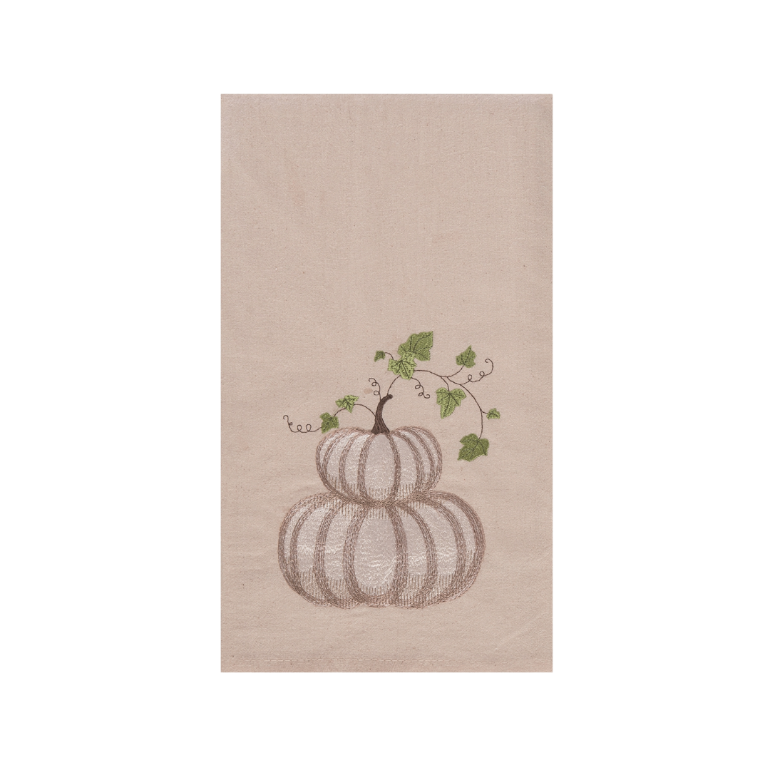 Pumpkin Patch Tea Towel - White Pumpkins